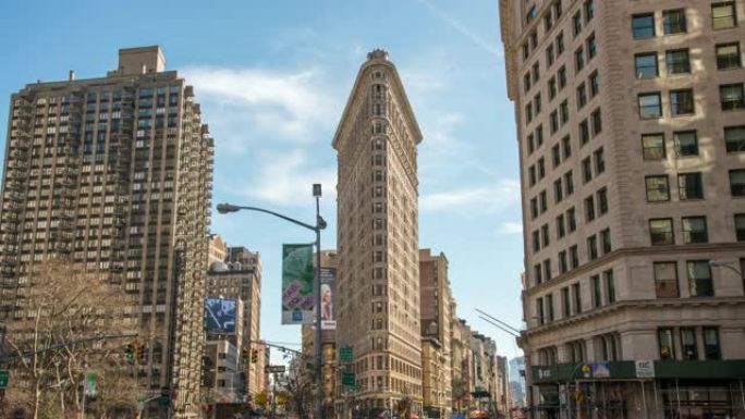 MS Time lapse Flatiron Building，纽约市，纽约，美国