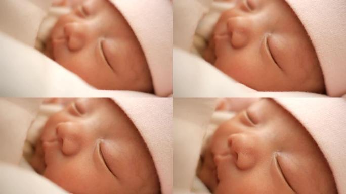 新生婴儿睡觉胎儿新生产科中心月子中心