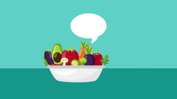 新鲜蔬菜健康食品动画