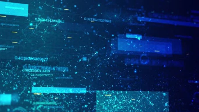 技术网络背景4K信息线条蓝色科技滚动数