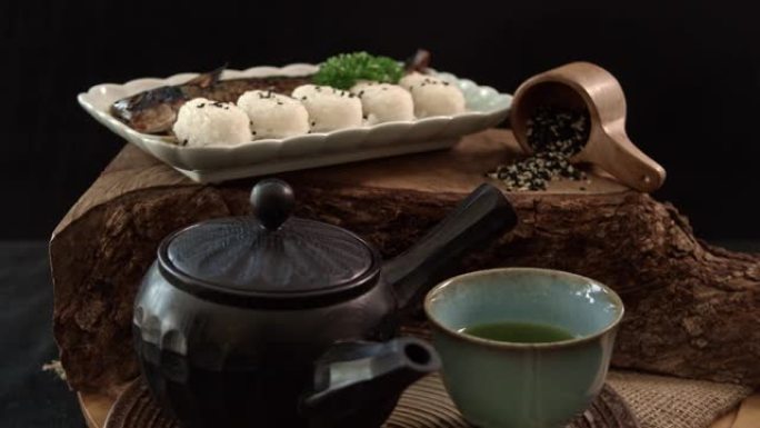 日本食品概念日式料理特色美味茶壶茶杯茶糕