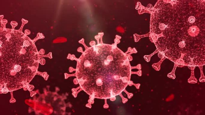 冠状病毒动画菌群圆形圆球三维3D