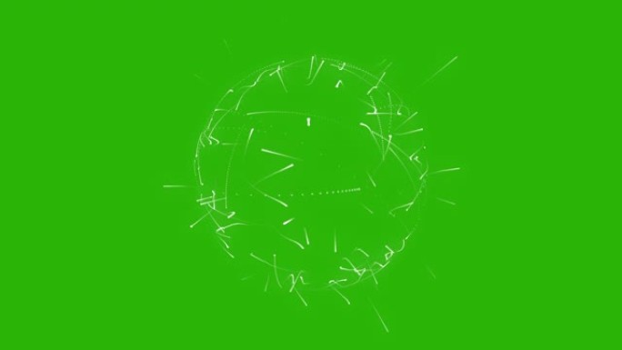 魔力能量抽象粒子球绿色屏幕可循环