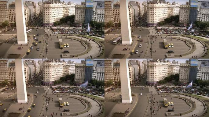 布宜诺斯艾利斯 (阿根廷) 的德朱利奥大道和方尖碑9号。