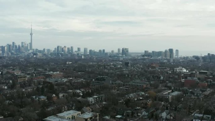 安大略省多伦多市的一个邻居的4k空中拍摄。
