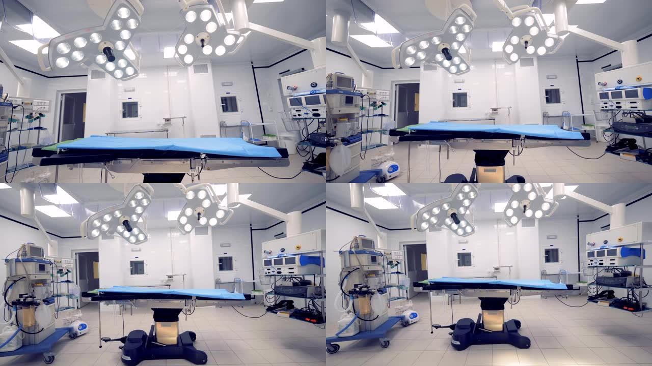 医院单元中包含的手术设备的广角视图
