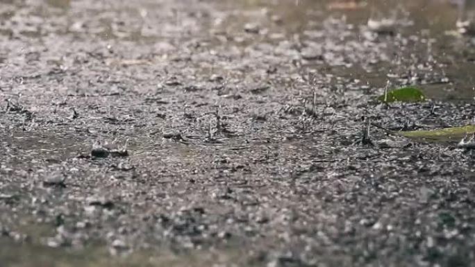 SLO MO雨落在地上抽象背景纹理