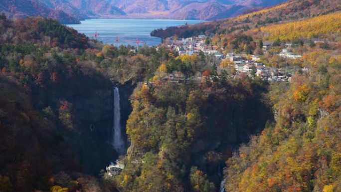 实时: 日本日光秋季的Kegon falls。