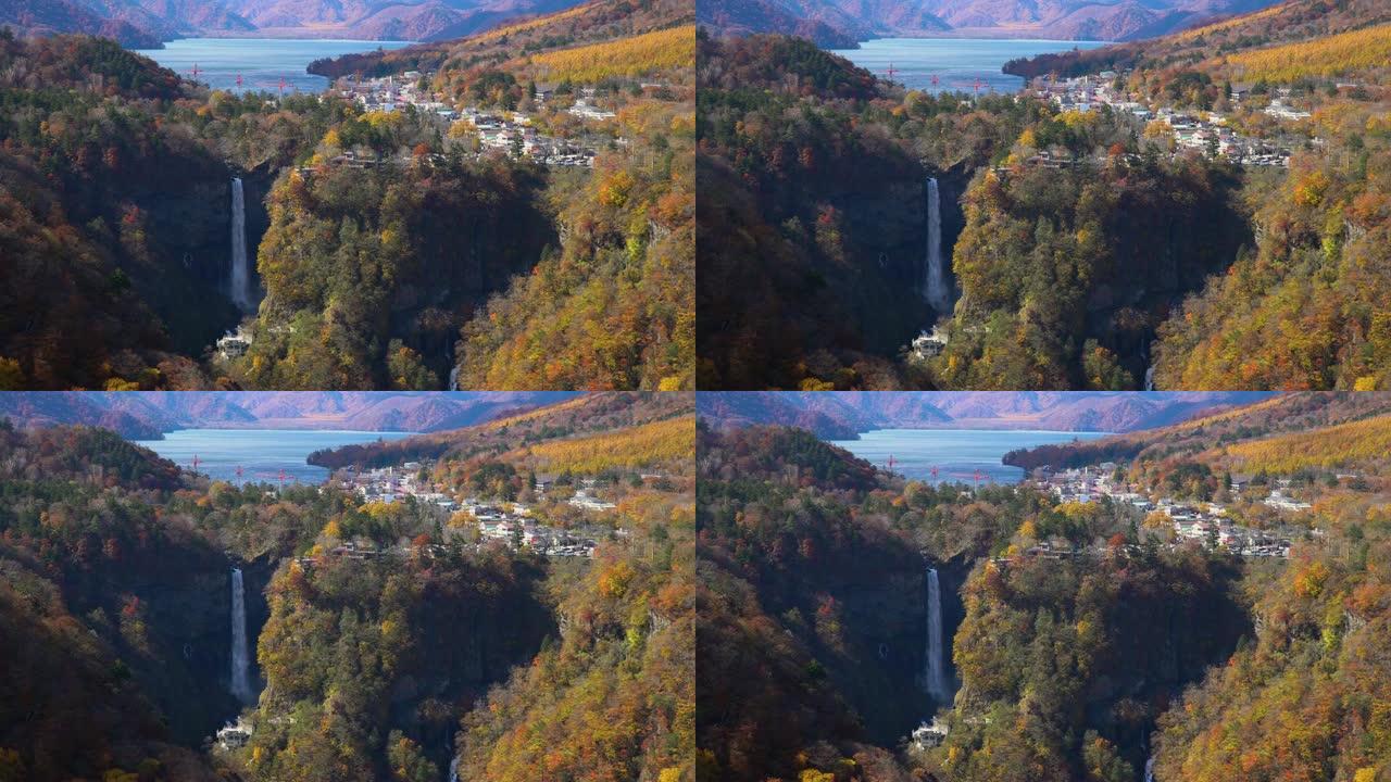 实时: 日本日光秋季的Kegon falls。