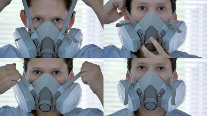 亚洲女性保健人员的特写镜头，戴着保护面具，防止冠状病毒或新型冠状病毒肺炎流行病，领导力，医疗，保健和