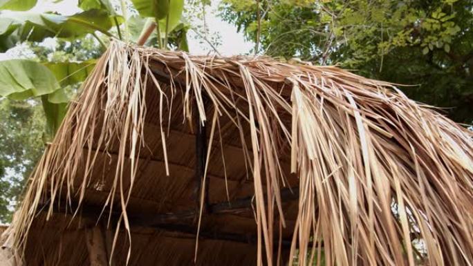 小屋屋顶茅草房热带地区人文气息