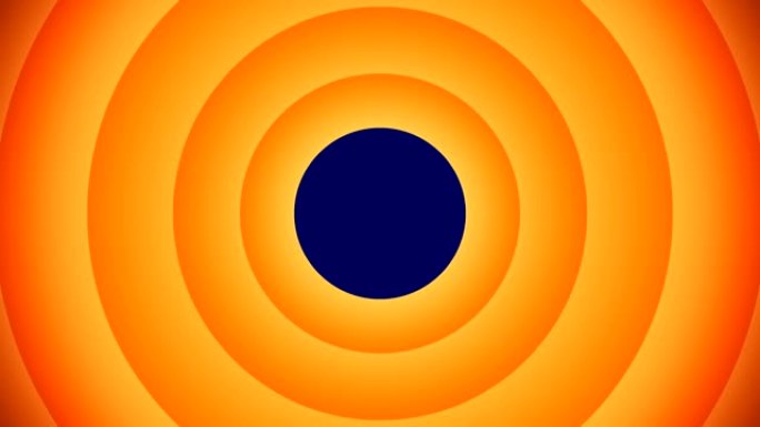 蓝色屏幕上的橙色动画圆形形状，可让您添加任何图像或视频。