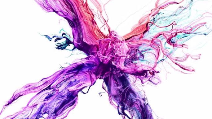 彩色抽象粒子生长线条背景光线