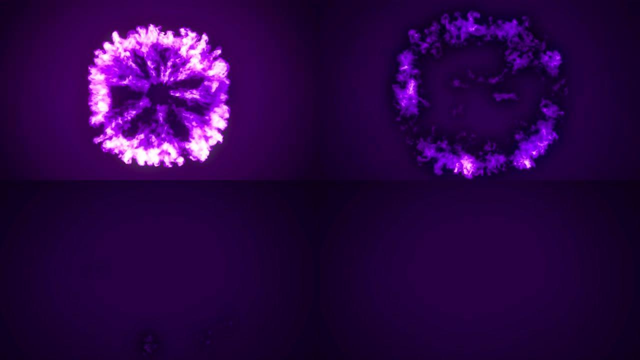 紫色背景4k爆炸
