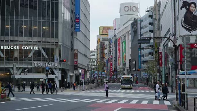 日本东京涩谷穿越的4k延时。