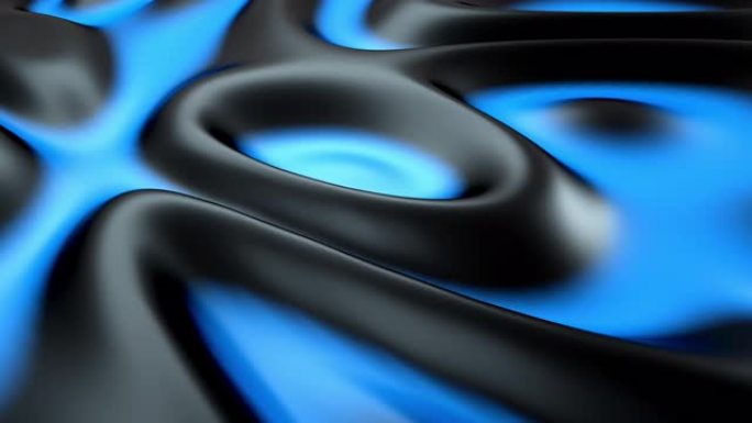 蓝色和黑色移动液体抽象现代背景