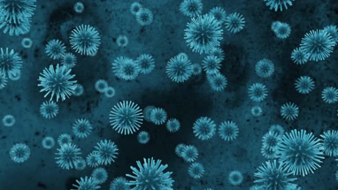 显微镜下致命的冠状病毒细菌。细菌和病毒的病原体爆发，致病微生物如冠状病毒-3d渲染