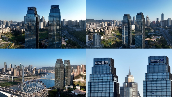 重庆长江国际4K高清航拍5分钟超长