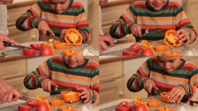 学习如何切碎蔬菜简单剪切技巧