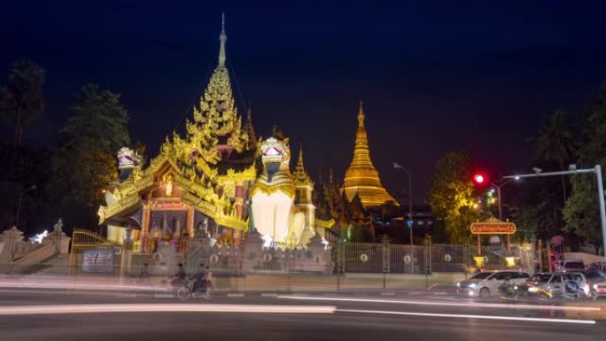 缅甸仰光的大金塔曼谷延时曼谷地标人流