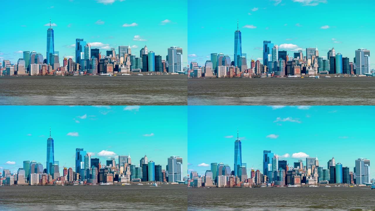 纽约城市景观的时间流逝