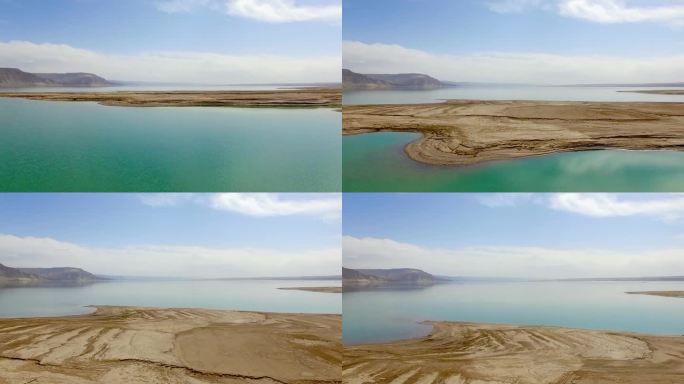 龙羊峡 水库 水 沙滩 湖 蓝天 水波