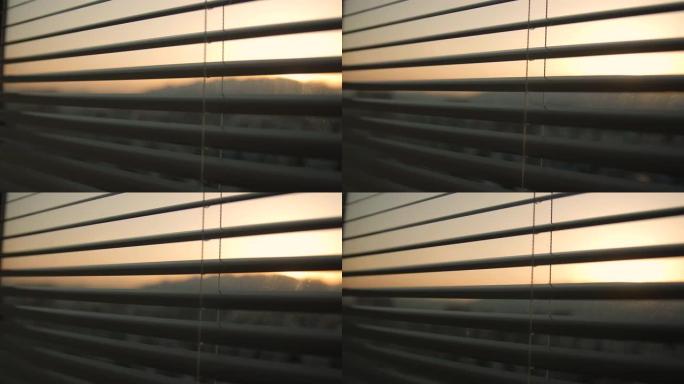 早上的百叶窗特写展示视频素材