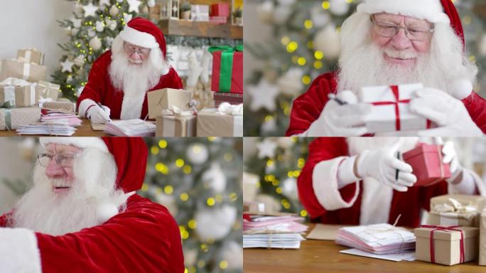 圣诞老人准备圣诞礼物的镜头顺序