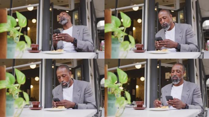 非裔美国人在咖啡中使用手机