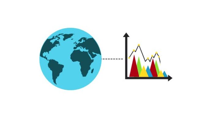 世界地球统计图形视频素材