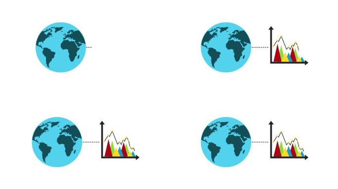 世界地球统计图形视频素材