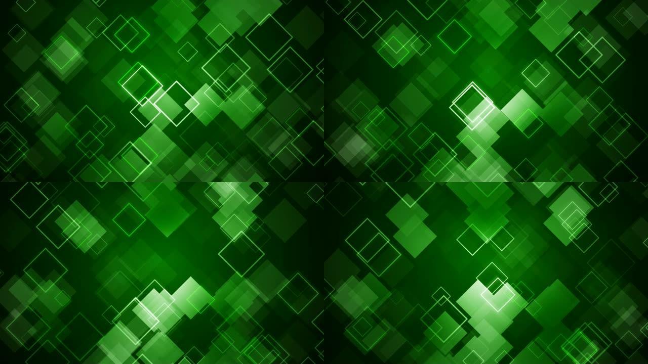 抽象绿色方块背景-(可循环)