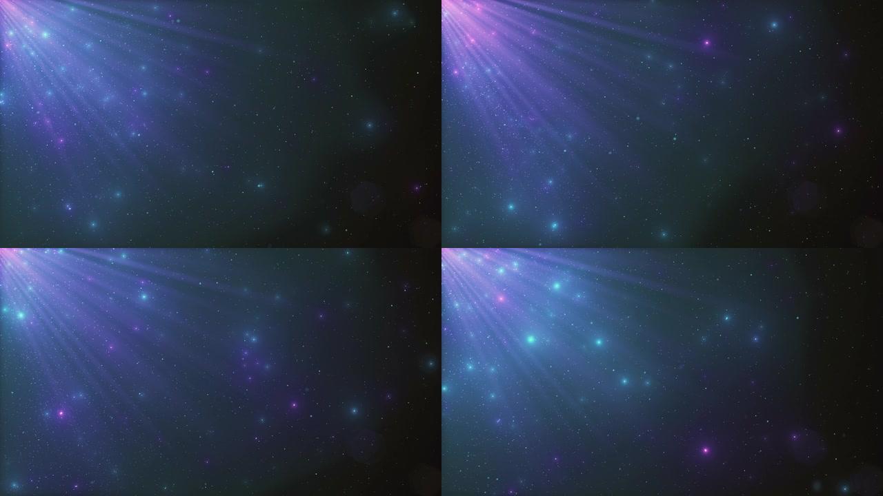 闪闪发光的漂浮霓虹灯尘埃粒子的摘要背景