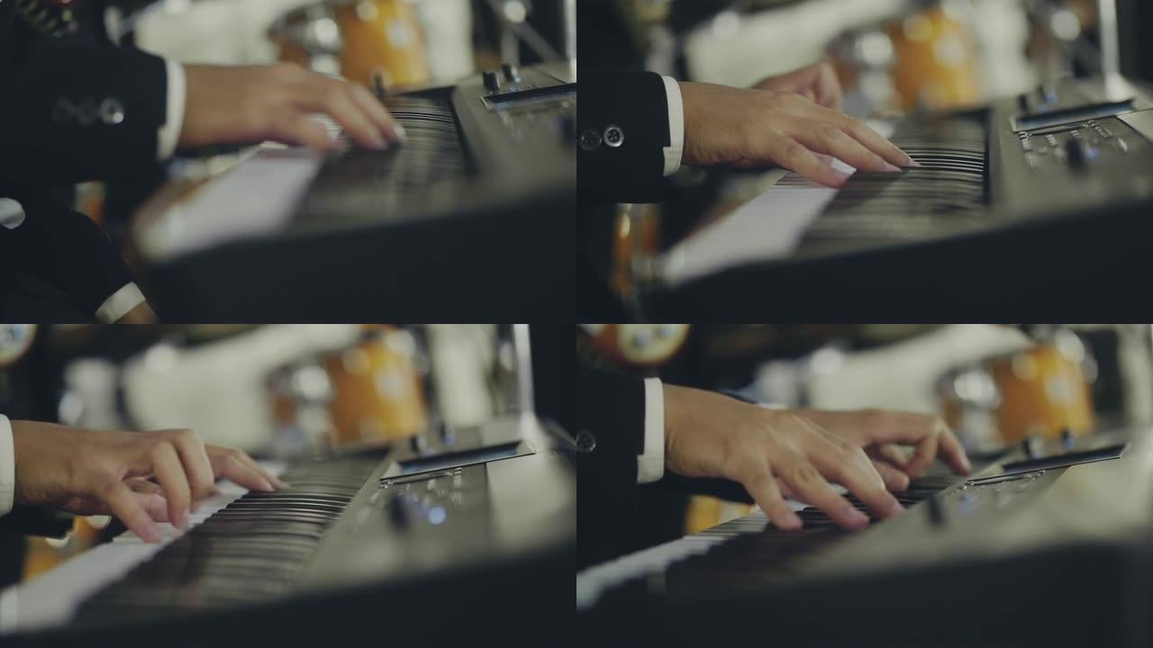 手弹白色钢琴