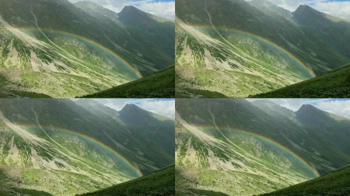 高加索山脉的彩虹。
