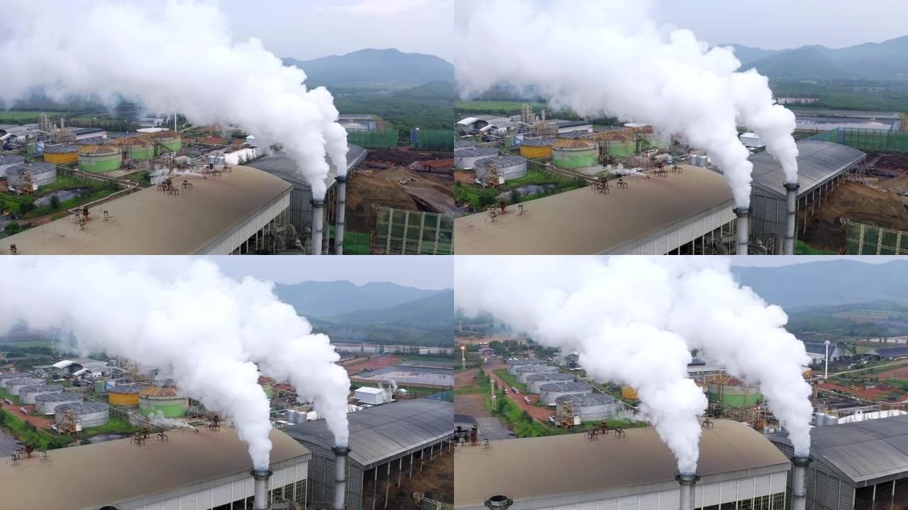 发电厂发电产生的烟雾