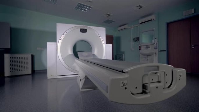 带断层扫描仪的病房。空的核磁共振，CT，PET扫描仪。