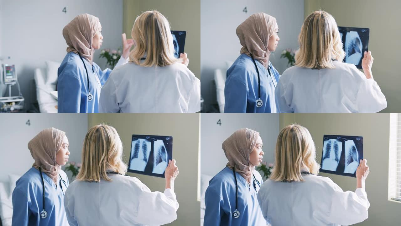 两位女医生讨论x射线4k