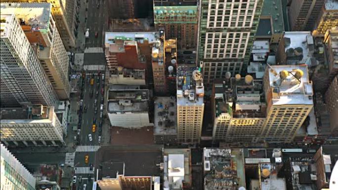 纽约街鸟瞰图人文景观俯拍俯视都市市区
