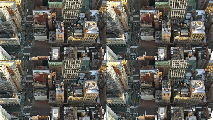 纽约街鸟瞰图人文景观俯拍俯视都市市区