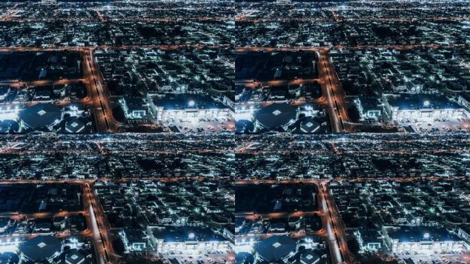 阿联酋迪拜夜间住宅区的T/L视图