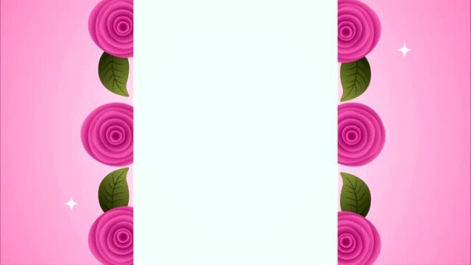 美丽玫瑰花卉花园框架动画