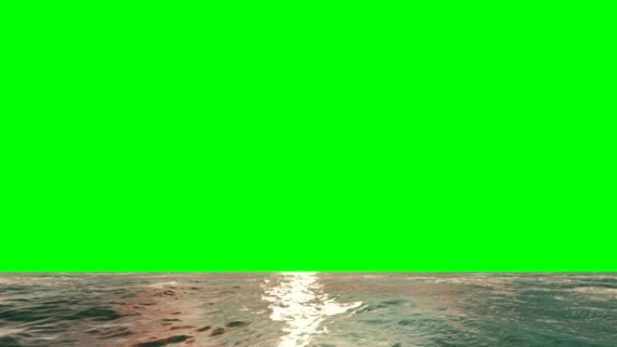 3d海洋日落动画色度键。