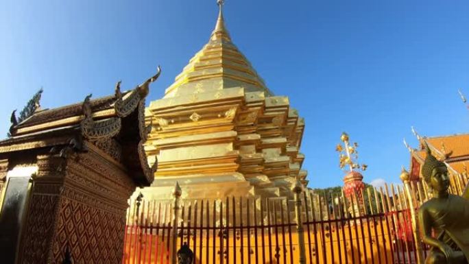 泰国清迈素贴寺寺的延时游客