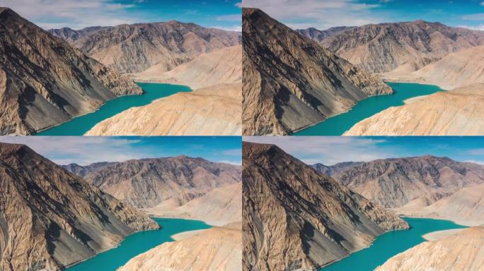 新疆鸟瞰图山谷峡谷山区山地荒芜荒凉