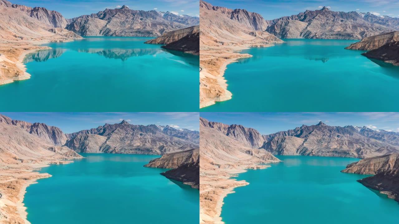 新疆鸟瞰图倒影湖水湖泊湖面湖上