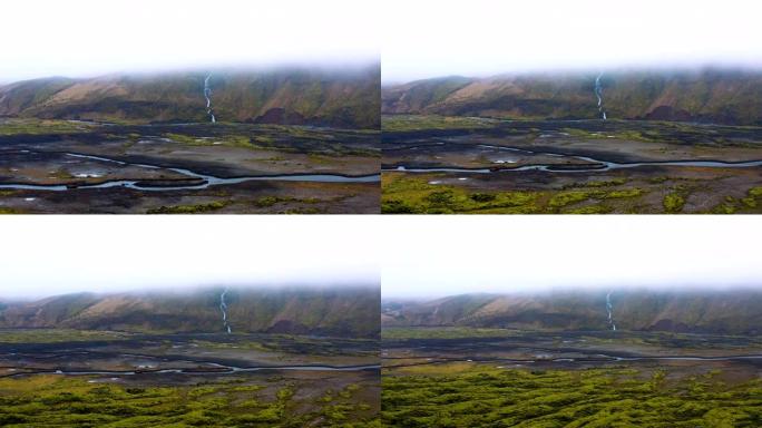 冰岛自然。山脉和湖泊