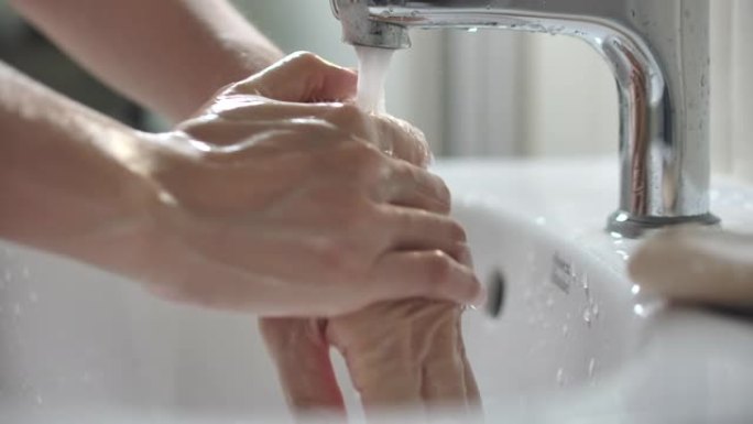 慢动作洗手升格自来水消毒