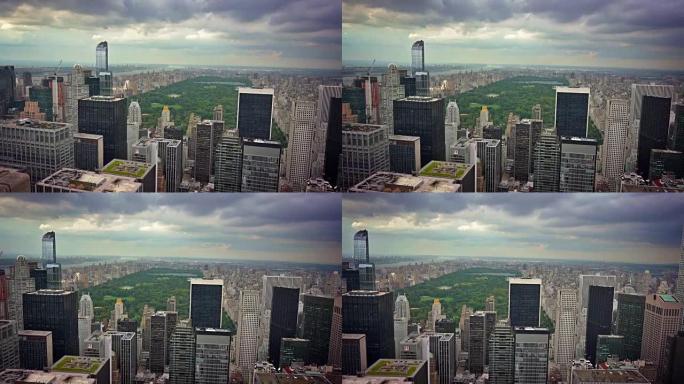 曼哈顿和中央公园的鸟瞰图