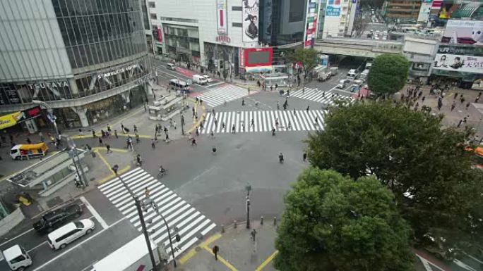 日本东京涩谷穿越的4k延时。